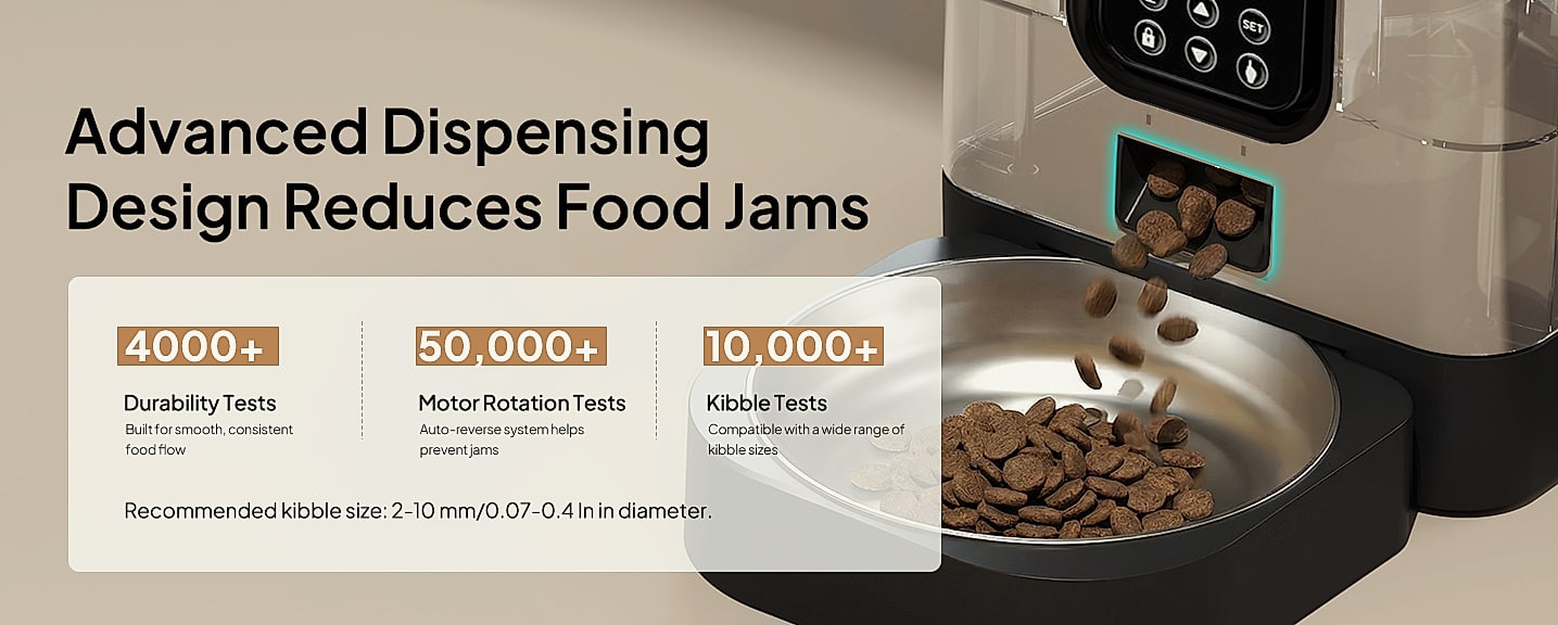 Voluas Automatic Cat Feeder with Voice Recorder and Portion — scale reference