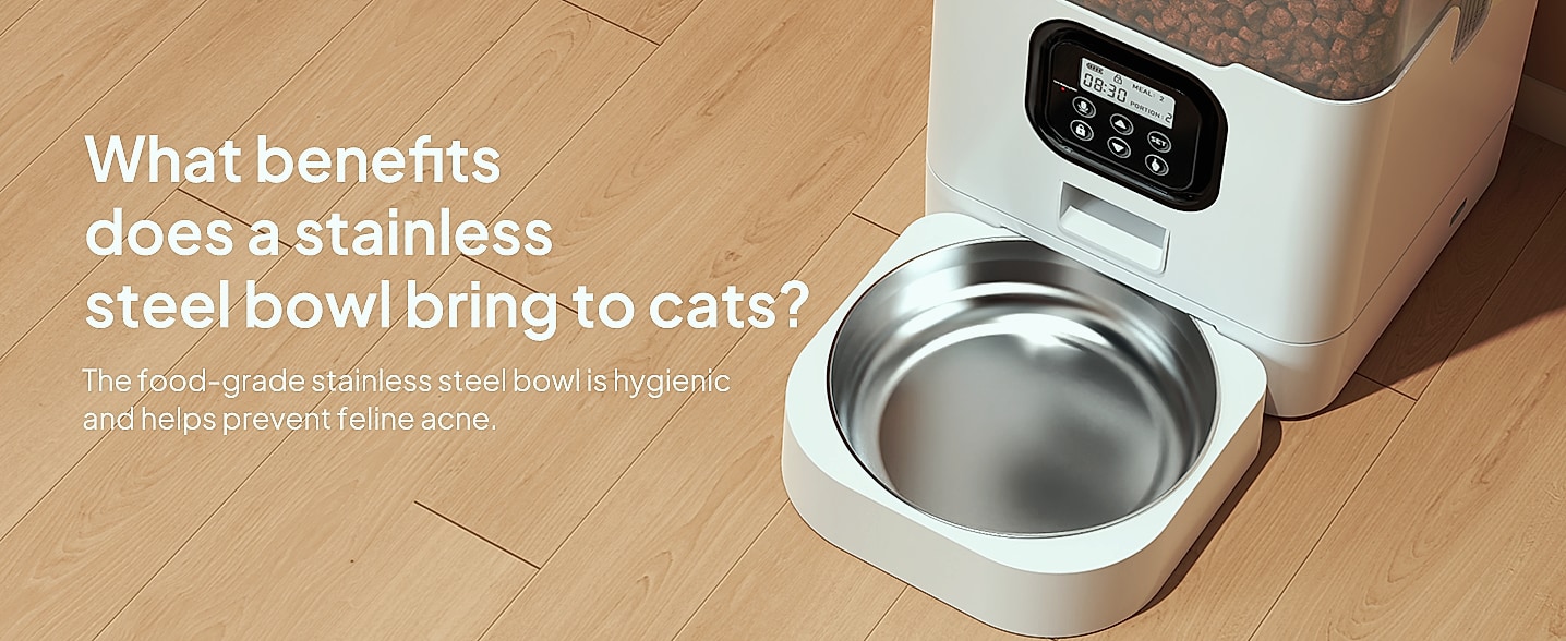 Voluas Automatic Cat Feeder with Voice Recorder and Portion — interior detail