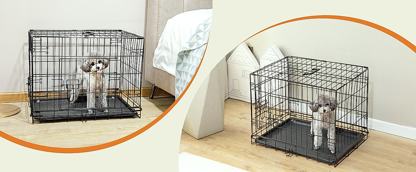 Sweetcrispy 24 Inch Single Door Dog Crate for Small Dogs — interior detail