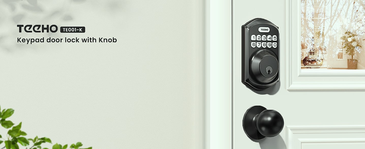 TEEHO TE001 Keyless Entry Door Lock Smart Deadbolt — size comparison