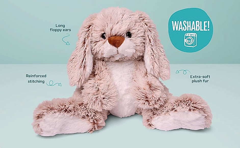 Melissa & Doug Burrow Bunny 9-inch Stuffed Animal Plush Toy — close-up details
