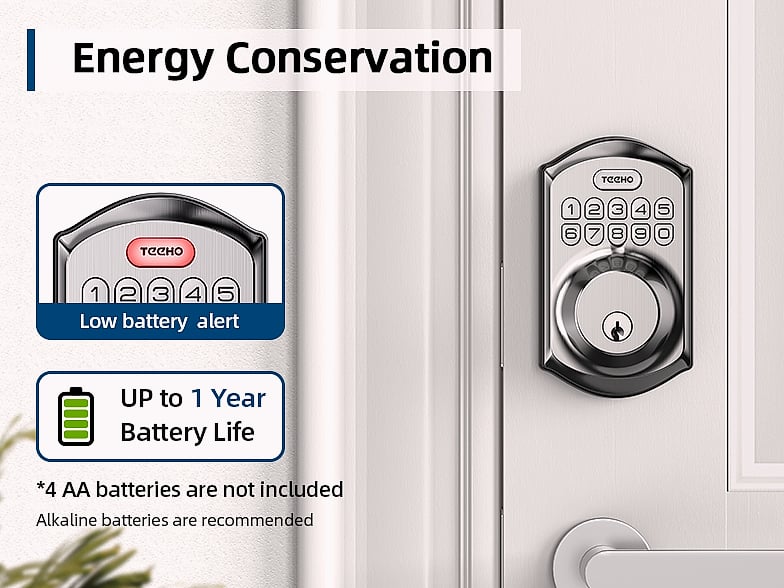 TEEHO TE001 Keyless Entry Door Lock Smart Deadbolt — assembled view