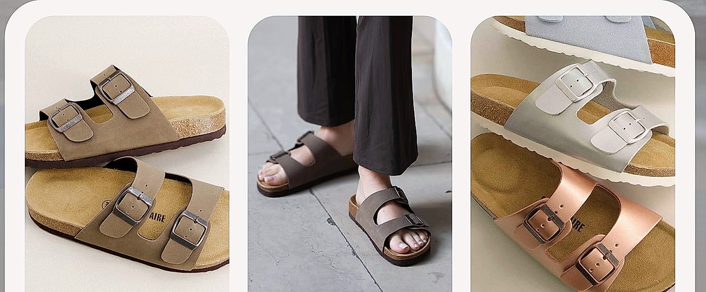 CUSHIONAIRE Lane Cork Footbed Womens Sandals with Arch — feature highlights
