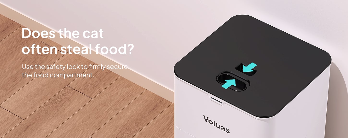 Voluas Automatic Cat Feeder with Voice Recorder and Portion — feature highlights