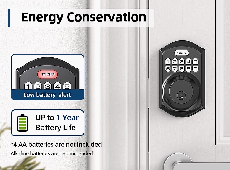 TEEHO TE001 Keyless Entry Door Lock Smart Deadbolt — side view