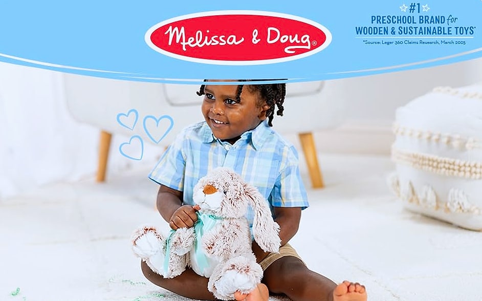 Melissa & Doug Burrow Bunny 9-inch Stuffed Animal Plush Toy — package contents