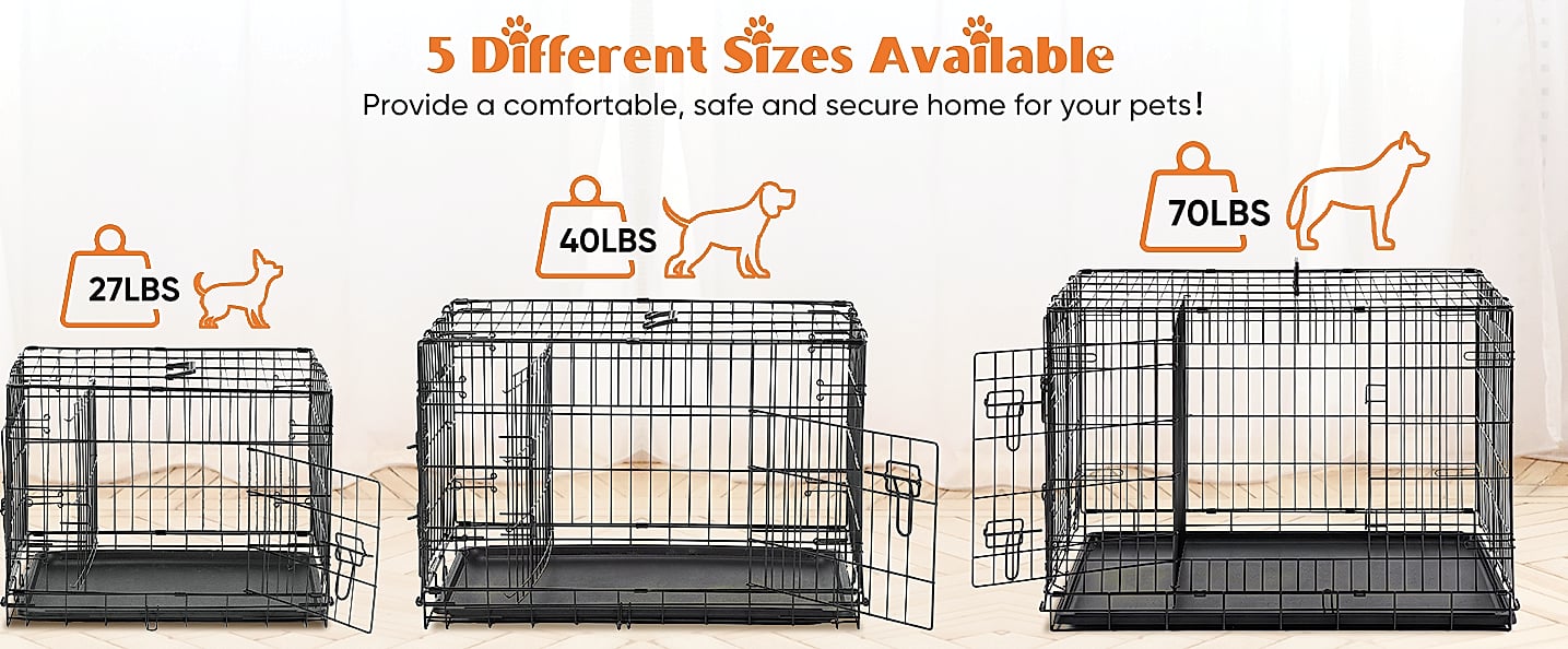 Sweetcrispy 24 Inch Single Door Dog Crate for Small Dogs — assembled view