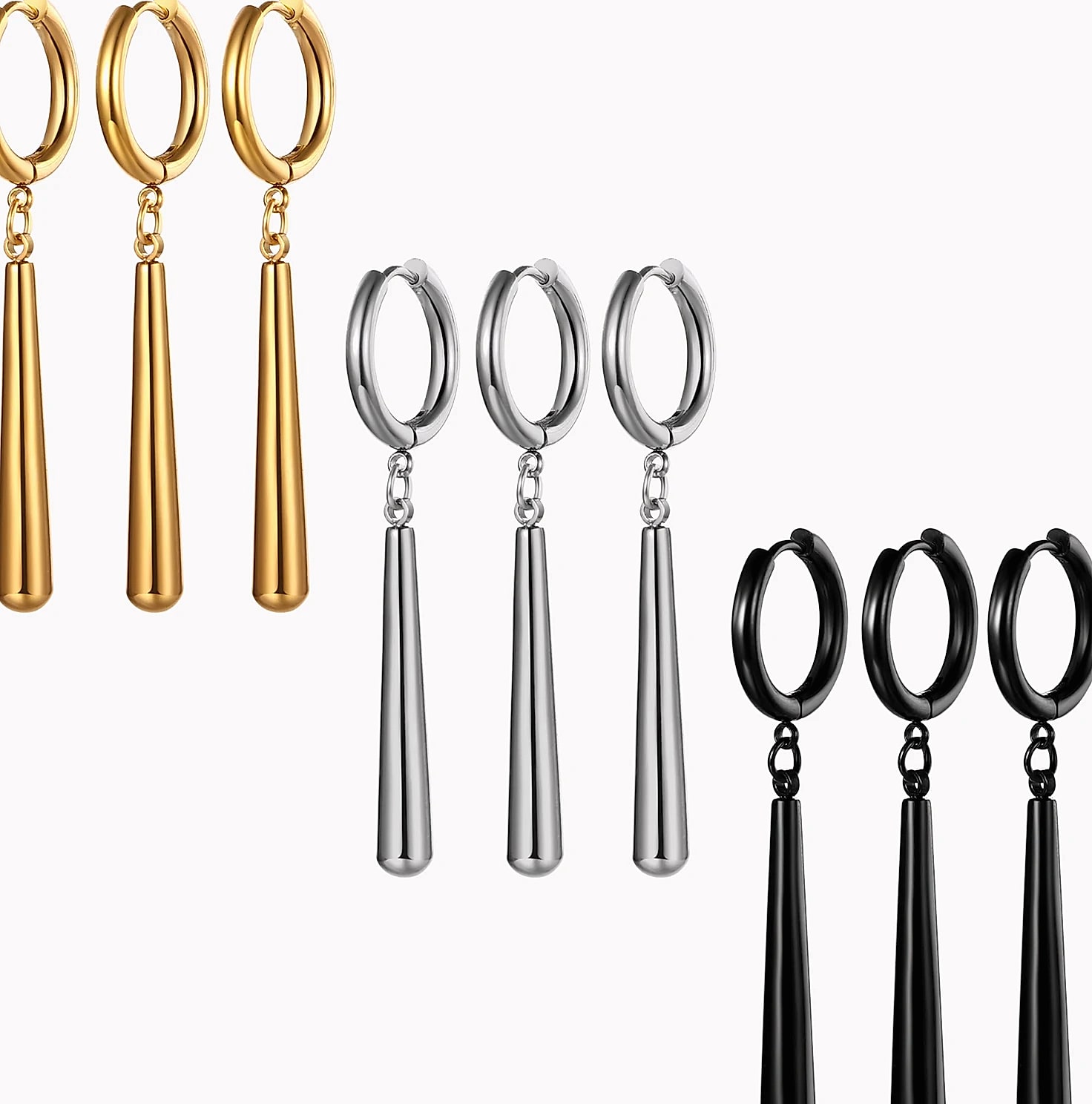 BONISKISS Zorro Dangle Earrings Stainless Steel Roronoa — scale reference