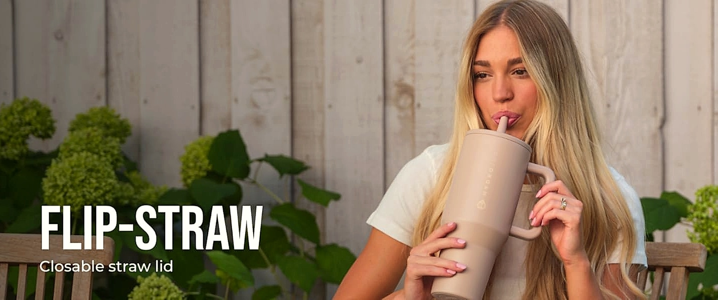 HydroJug Traveler 32 oz Water Bottle with Flip Straw — assembled view