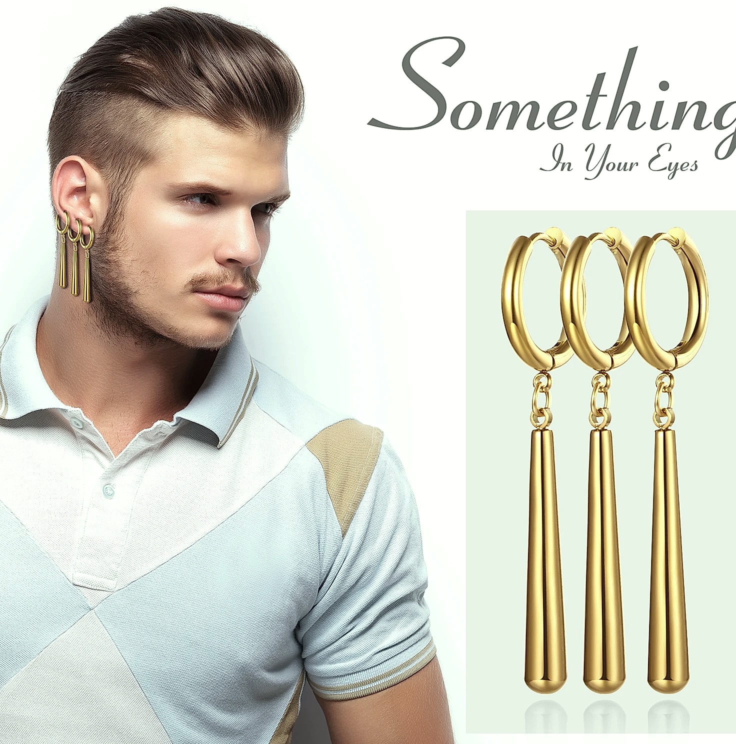 BONISKISS Zorro Dangle Earrings Stainless Steel Roronoa — scale reference