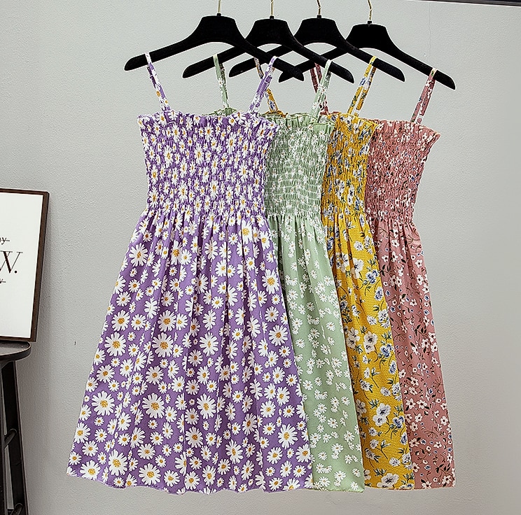 XIBUSANA Chiffon Mini Dress Sleeveless High Waist Summer — close-up details