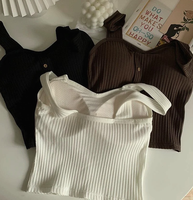 Women's Y2K Cropped Tank Top with Bra Pads and Suspenders — scale reference