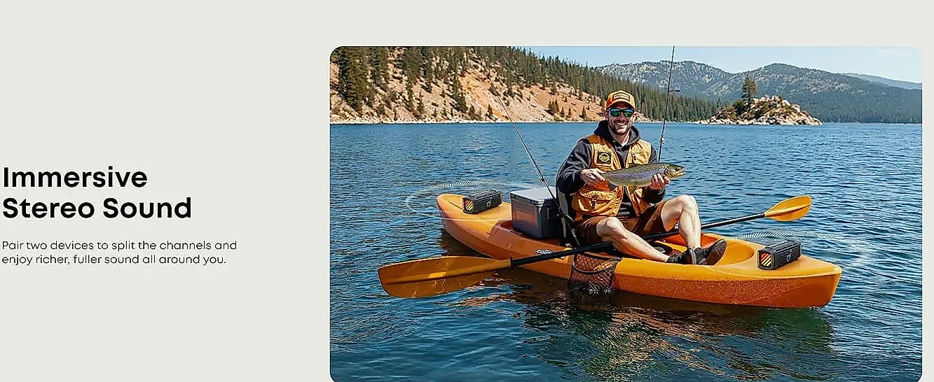 Soundcore Boom 3i Waterproof Bluetooth Speaker, IP68 — scale reference