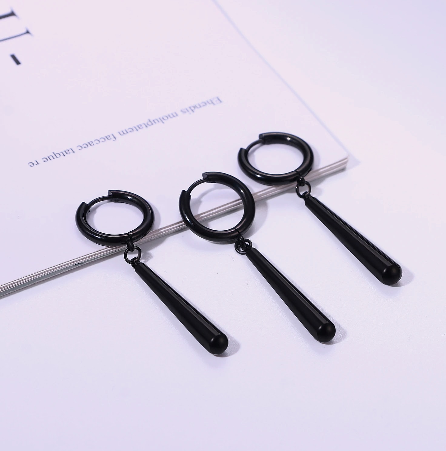 BONISKISS Zorro Dangle Earrings Stainless Steel Roronoa — assembled view