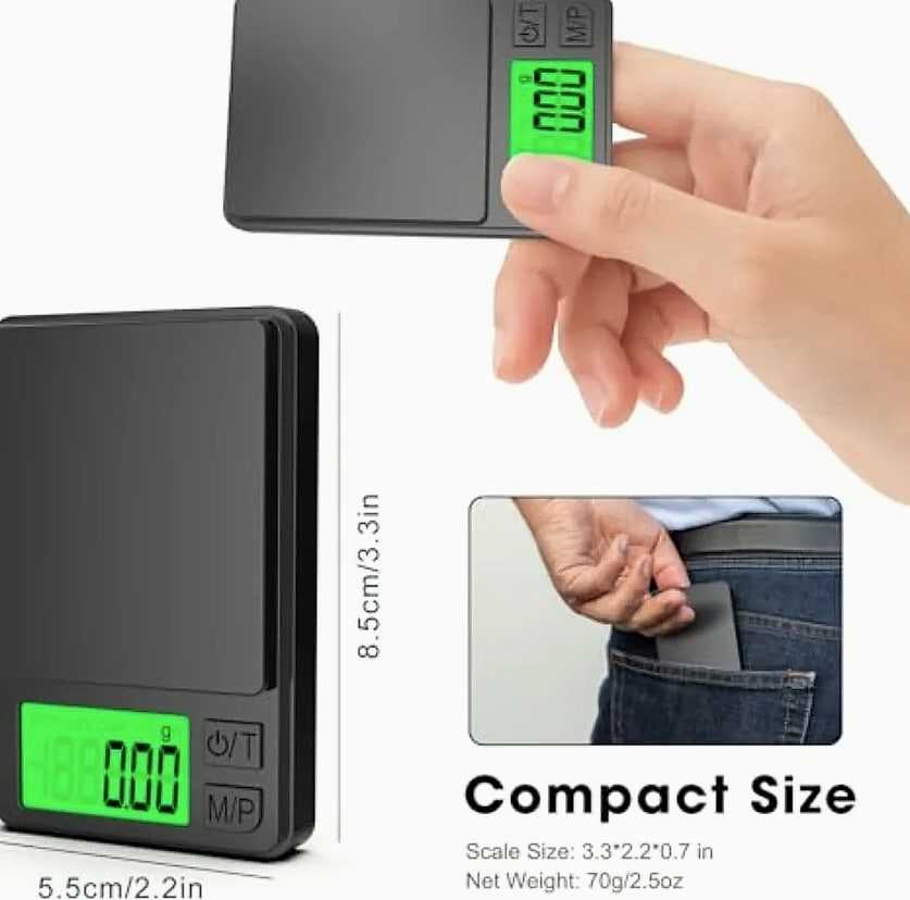 Pocket Digital Scale 1000g x 0.01g Precision Kitchen Weigh — close-up details