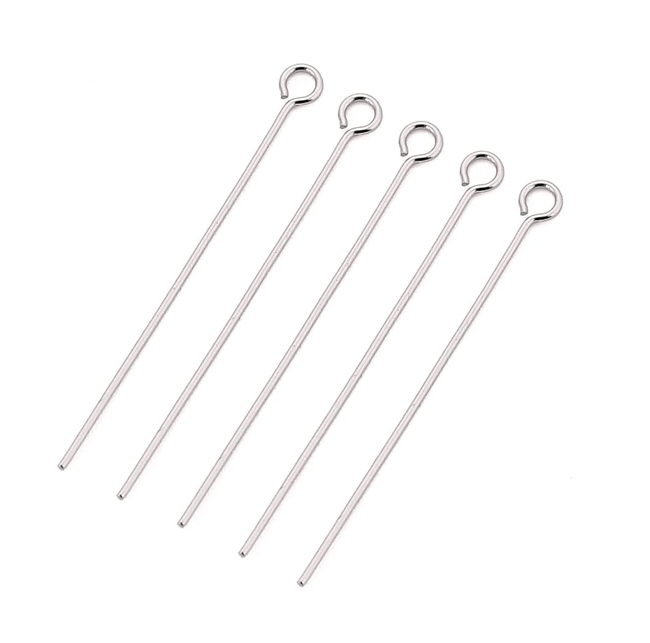 100pcs Stainless Steel 9 Eye Pin Gold Silver Tone 0.6mm — scale reference