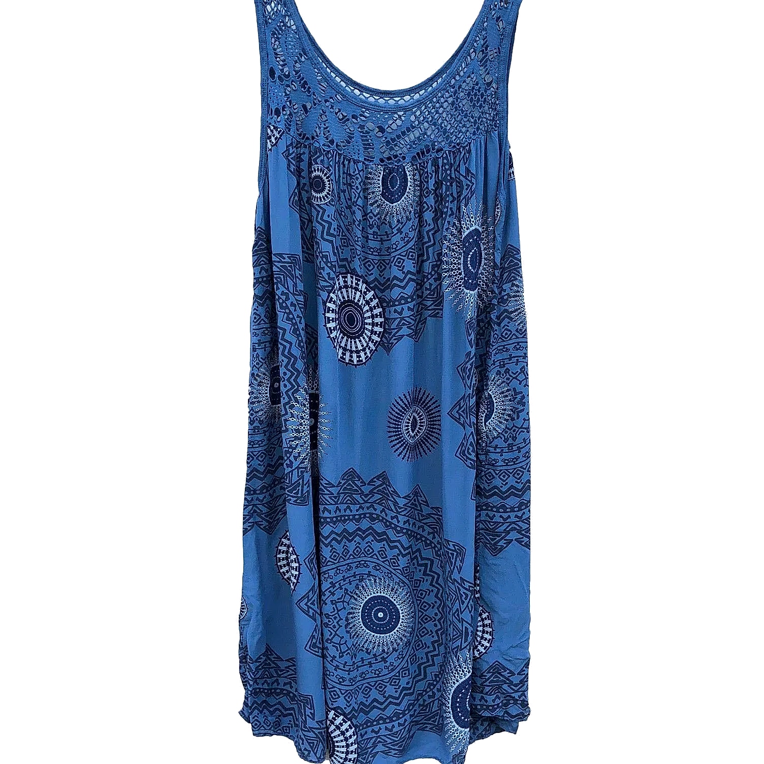 Women's Sleeveless Lace Print Camisole Summer Dress — parts overview