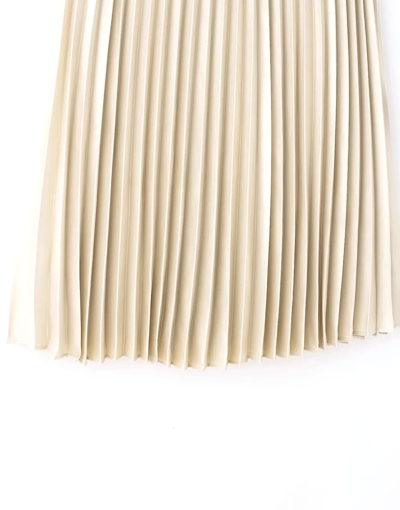 HXAO Women's Pleated Midi Skirt Brown Summer — side view