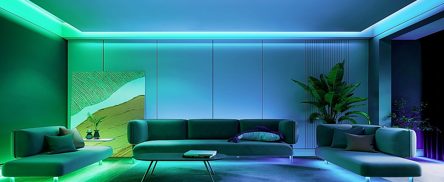 Govee RGBIC LED Strip Lights 16.4ft Smart Bluetooth Color — assembled view