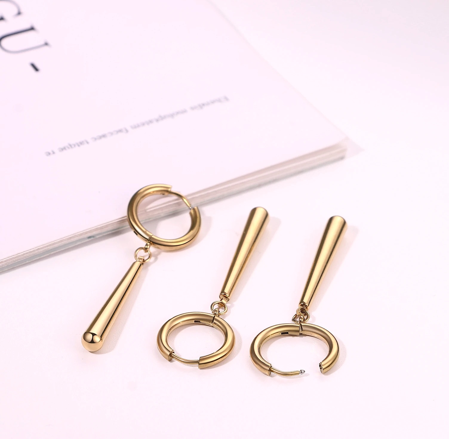 BONISKISS Zorro Dangle Earrings Stainless Steel Roronoa — size comparison