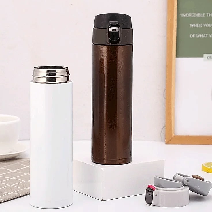 500ml Stainless Steel Thermos Cup with Carry Rope — close-up details
