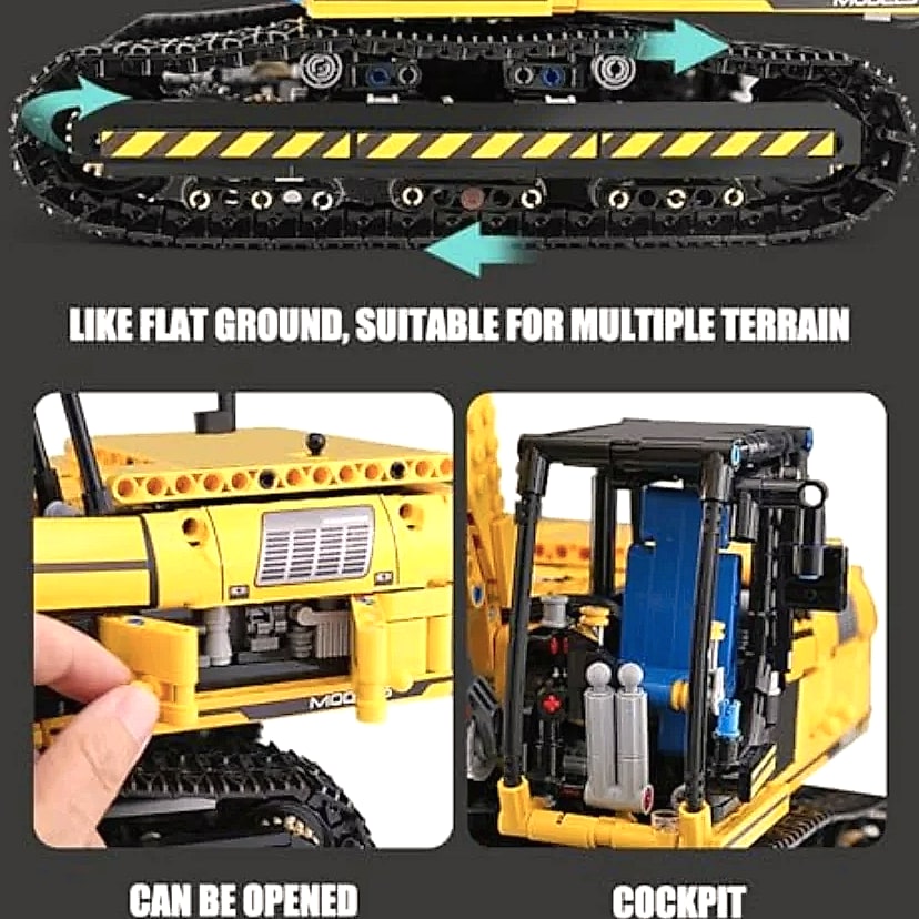 Mould King 13112 RC Excavator 1830 Piece Building Set — side view