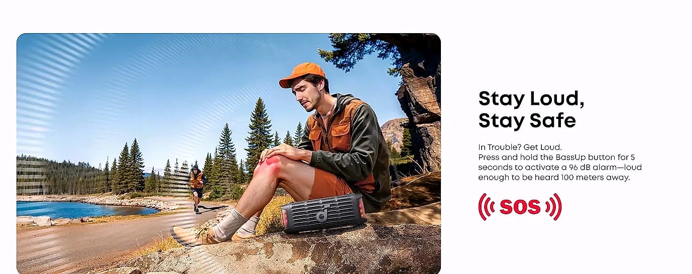 Soundcore Boom 3i Waterproof Bluetooth Speaker, IP68 — size comparison