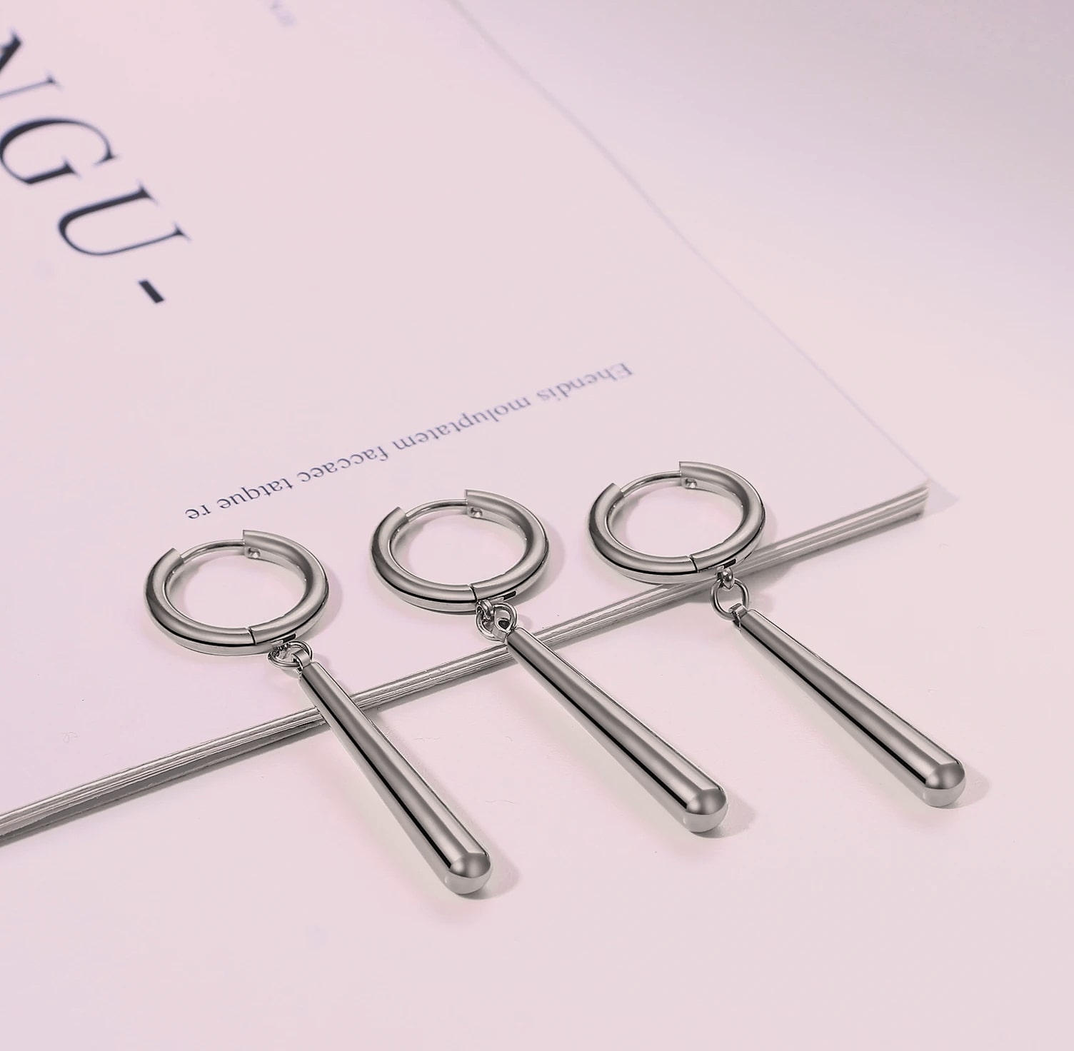 BONISKISS Zorro Dangle Earrings Stainless Steel Roronoa — side view