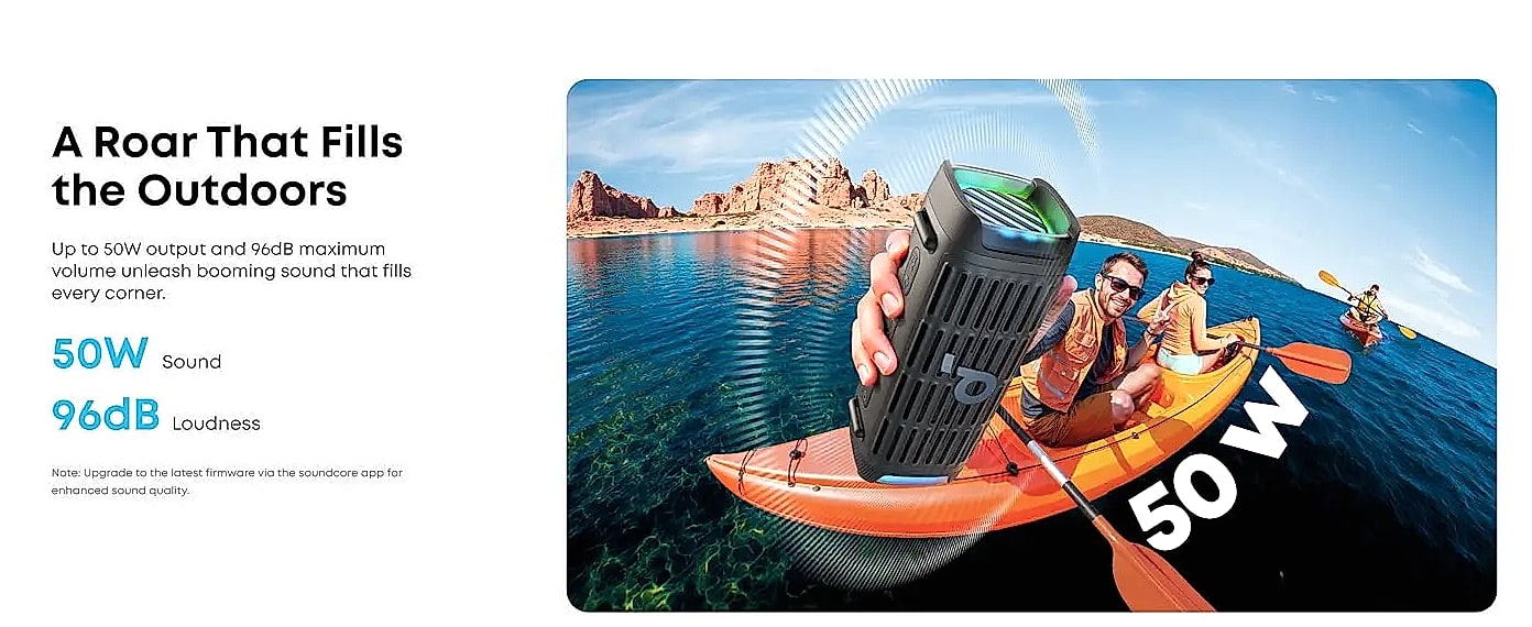 Soundcore Boom 3i Waterproof Bluetooth Speaker, IP68 — feature highlights
