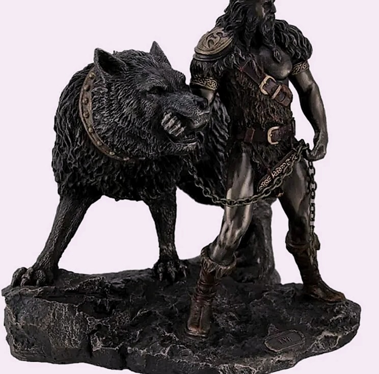 Nordic Mythology Tyr God Resin Statue 15cm Decorative Figure — assembled view