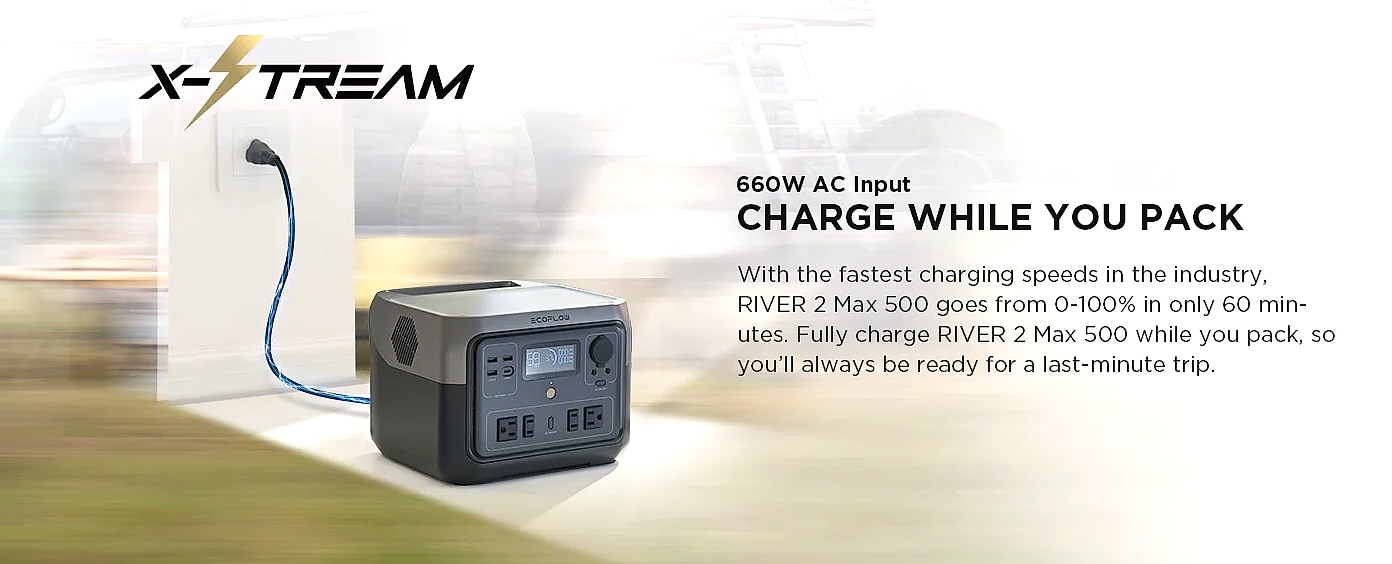 EcoFlow RIVER 2 Max 512Wh Portable Power Station — assembled view