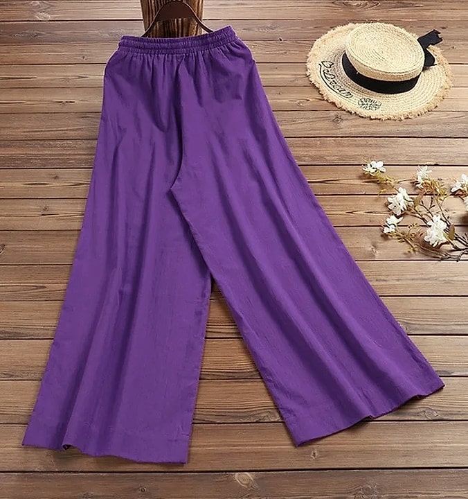 Careaymade Women's Wide Leg Pants Cotton Linen Casual — parts overview