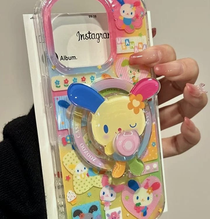 HAPPEE Magnetic Rabbit Phone Case with Rotating Bracket — package contents