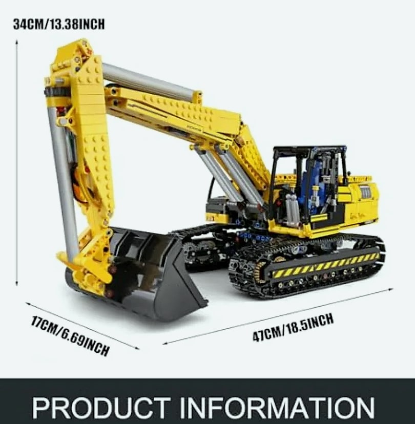 Mould King 13112 RC Excavator 1830 Piece Building Set — feature highlights