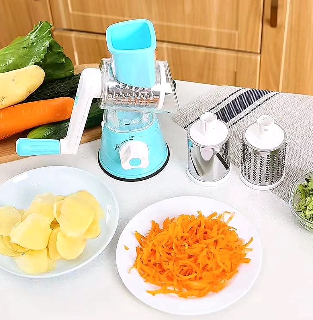 AEHOME Vegetable Slicer Shredder with 3 Drum Grater — feature highlights