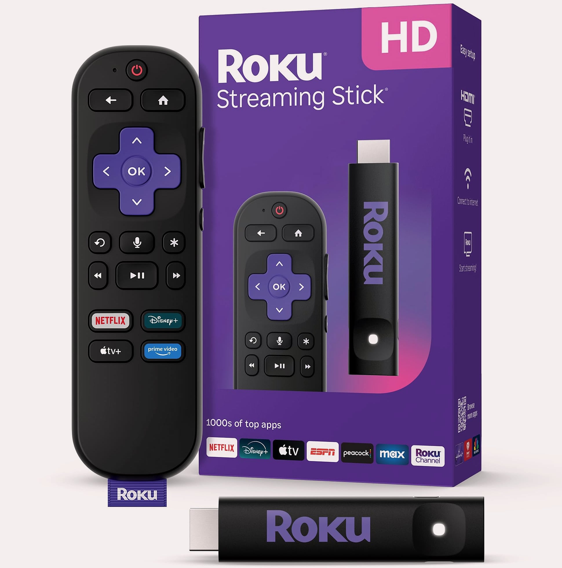 Roku Streaming Stick HD - Compact HD Streaming Device