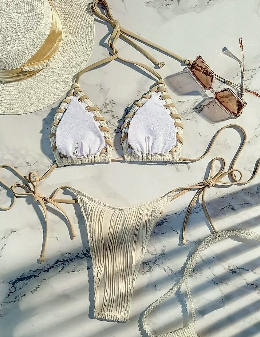 Biligoshe Women's Brazilian Bikini Set Swimwear — close-up details