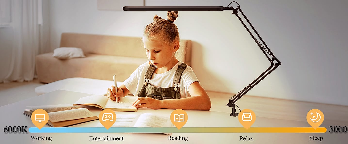 SKYLEO LED Desk Lamp with Memory Function and Adjustable Arm — package contents