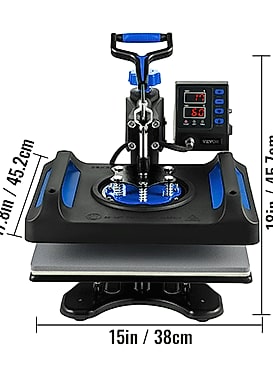 SucceBuy 12x15" Heat Press 5-in-1 Combo Machine with Dual — assembled view