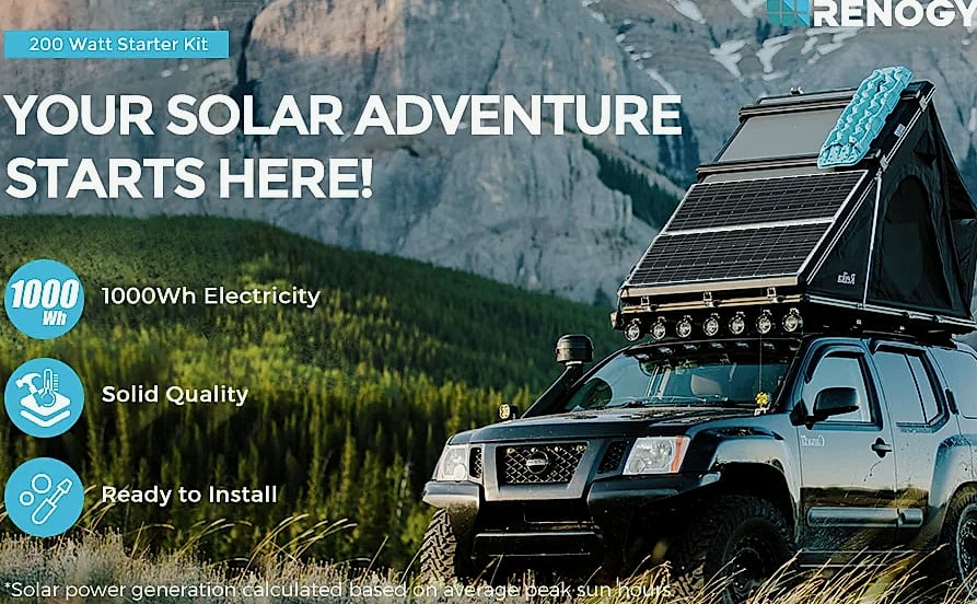 Renogy 200W 12V Solar Panel Kit with 30A PWM Charge — close-up details