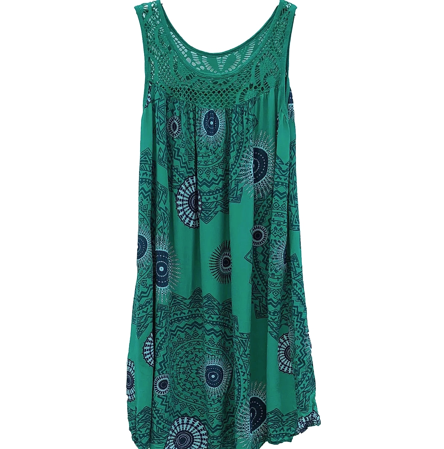Women's Sleeveless Lace Print Camisole Summer Dress — interior detail