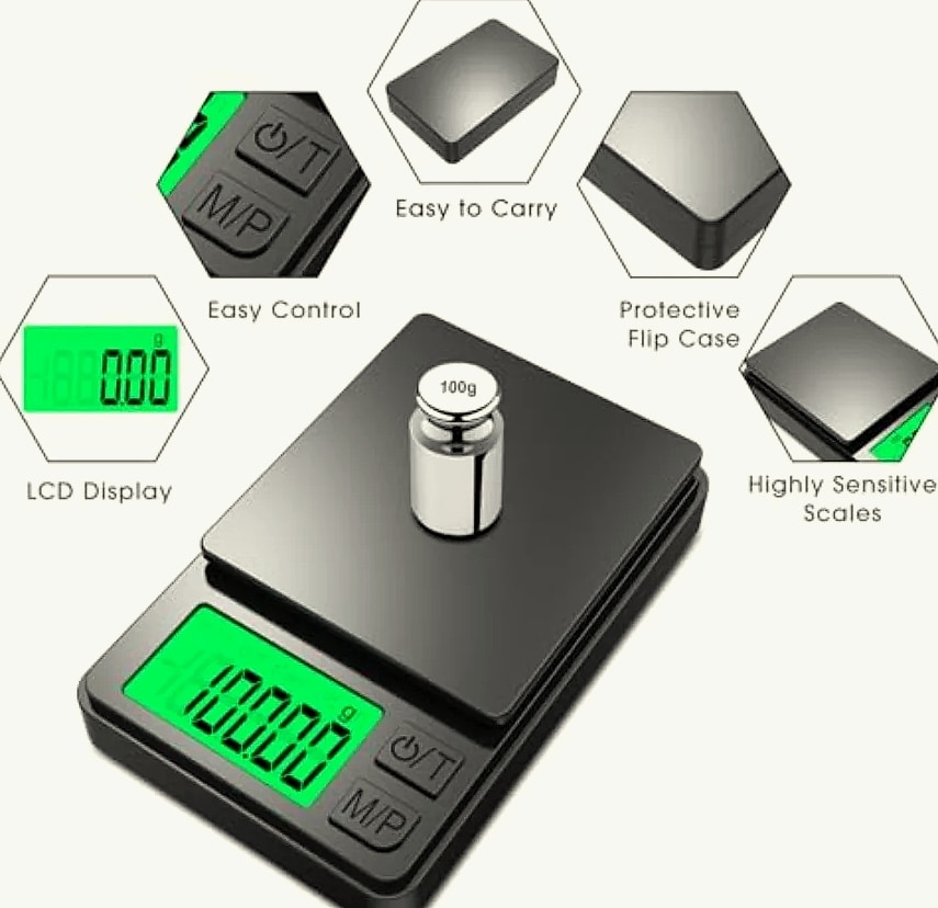 Pocket Digital Scale 1000g x 0.01g Precision Kitchen Weigh — feature highlights