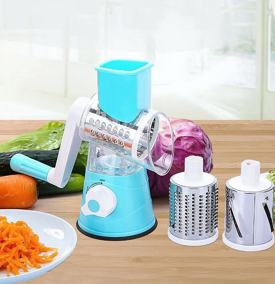 AEHOME Vegetable Slicer Shredder with 3 Drum Grater — close-up details
