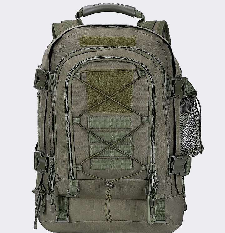 LQARMY 60L Tactical Backpack with MOLLE System — assembled view