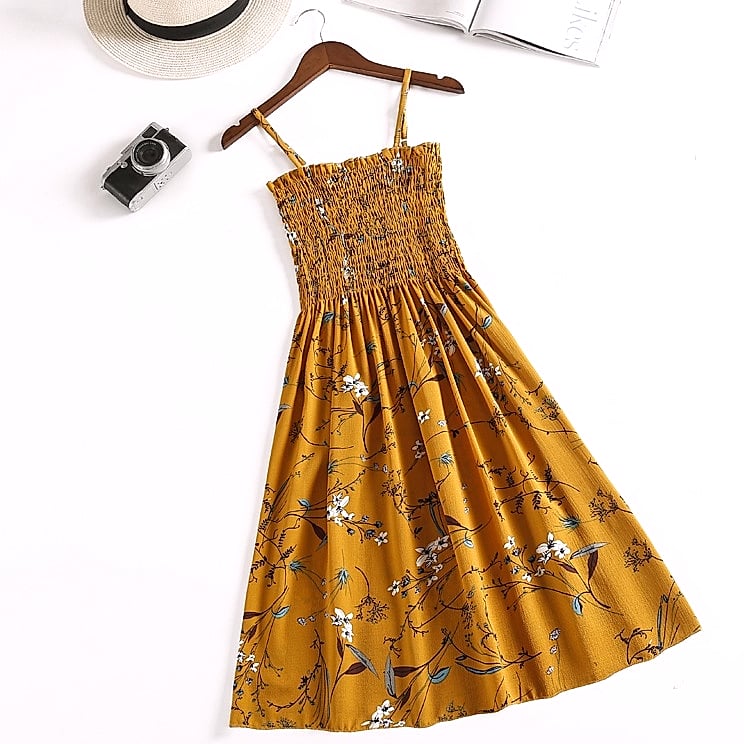 XIBUSANA Chiffon Mini Dress Sleeveless High Waist Summer — close-up details