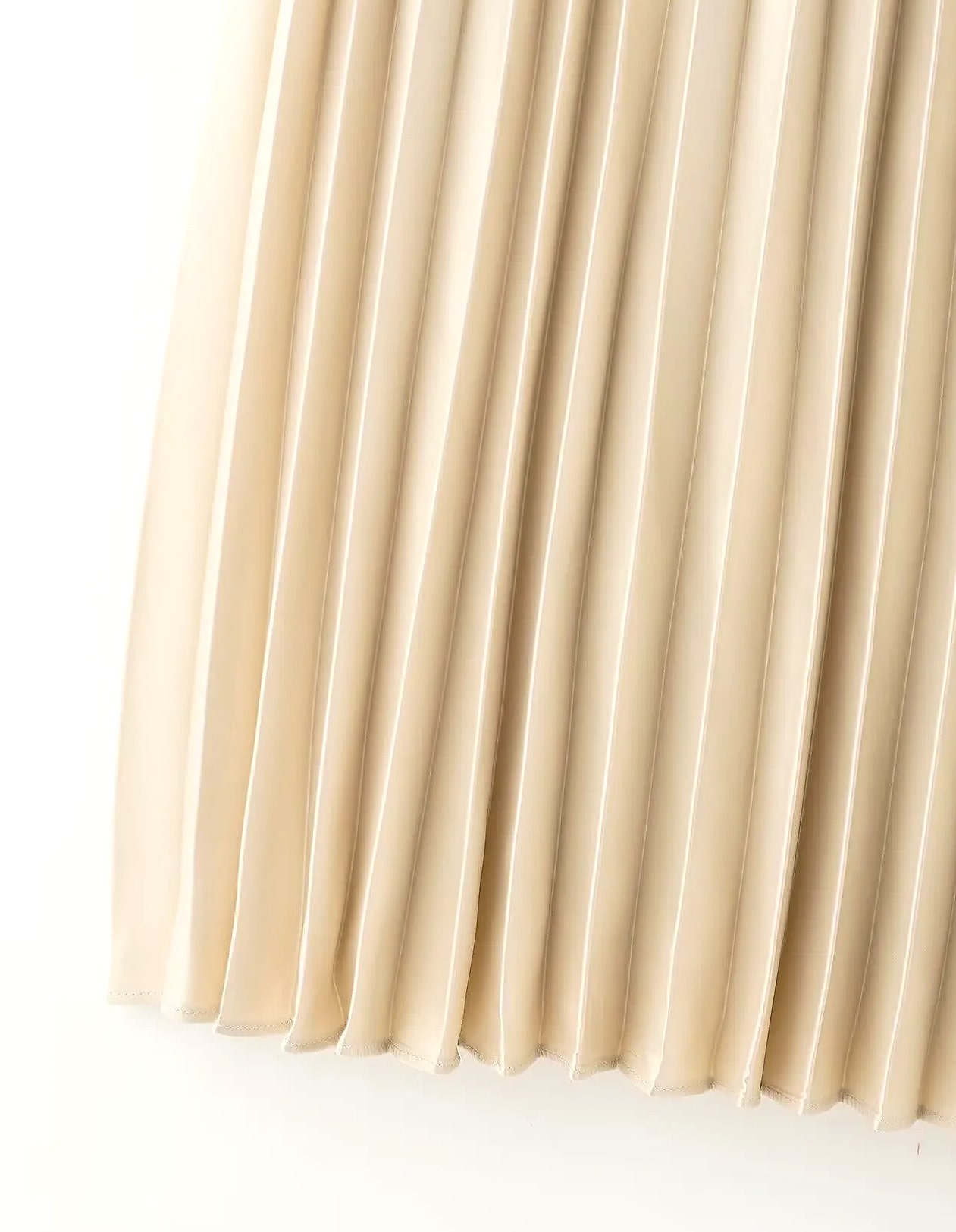 HXAO Women's Pleated Midi Skirt Brown Summer — close-up details