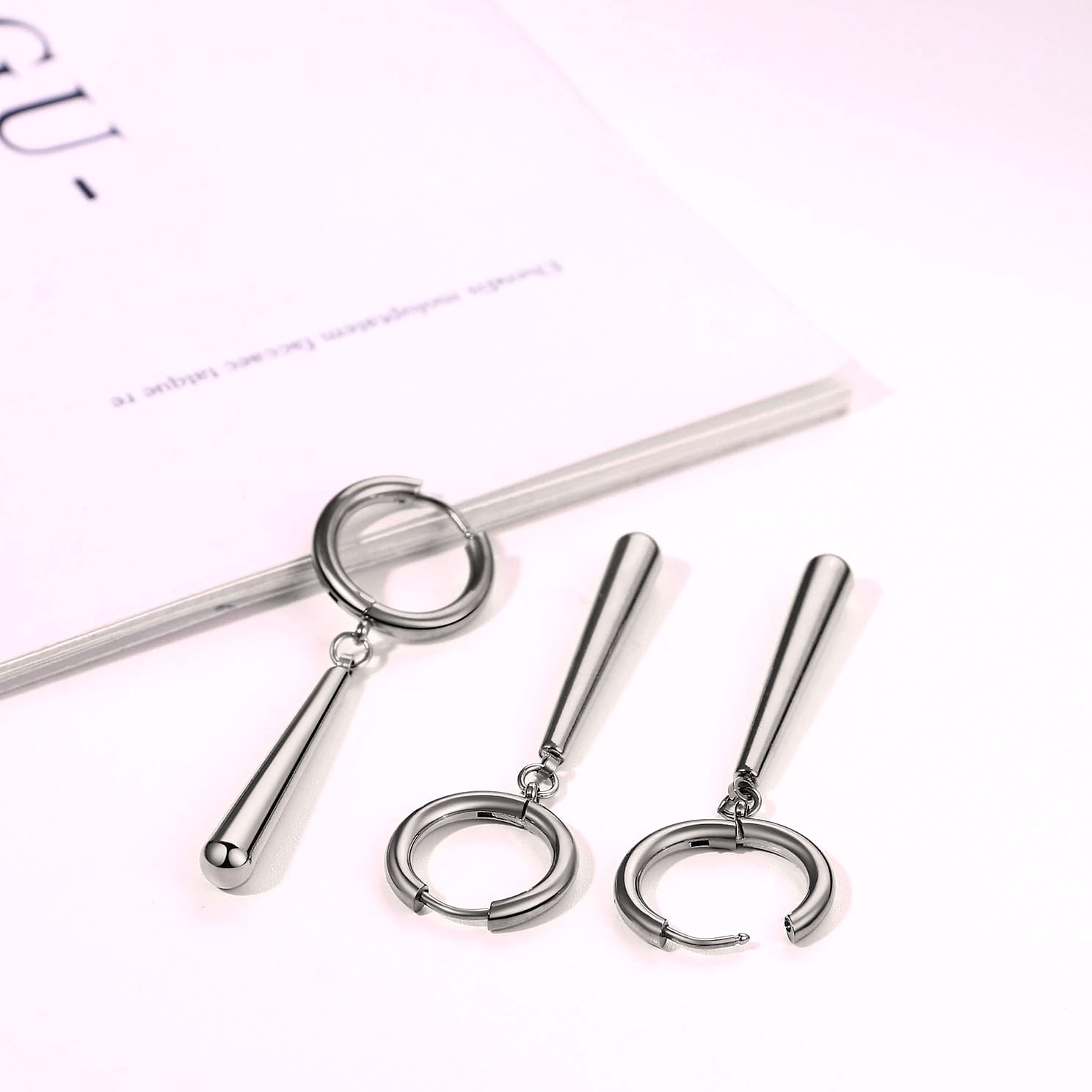 BONISKISS Zorro Dangle Earrings Stainless Steel Roronoa — parts overview