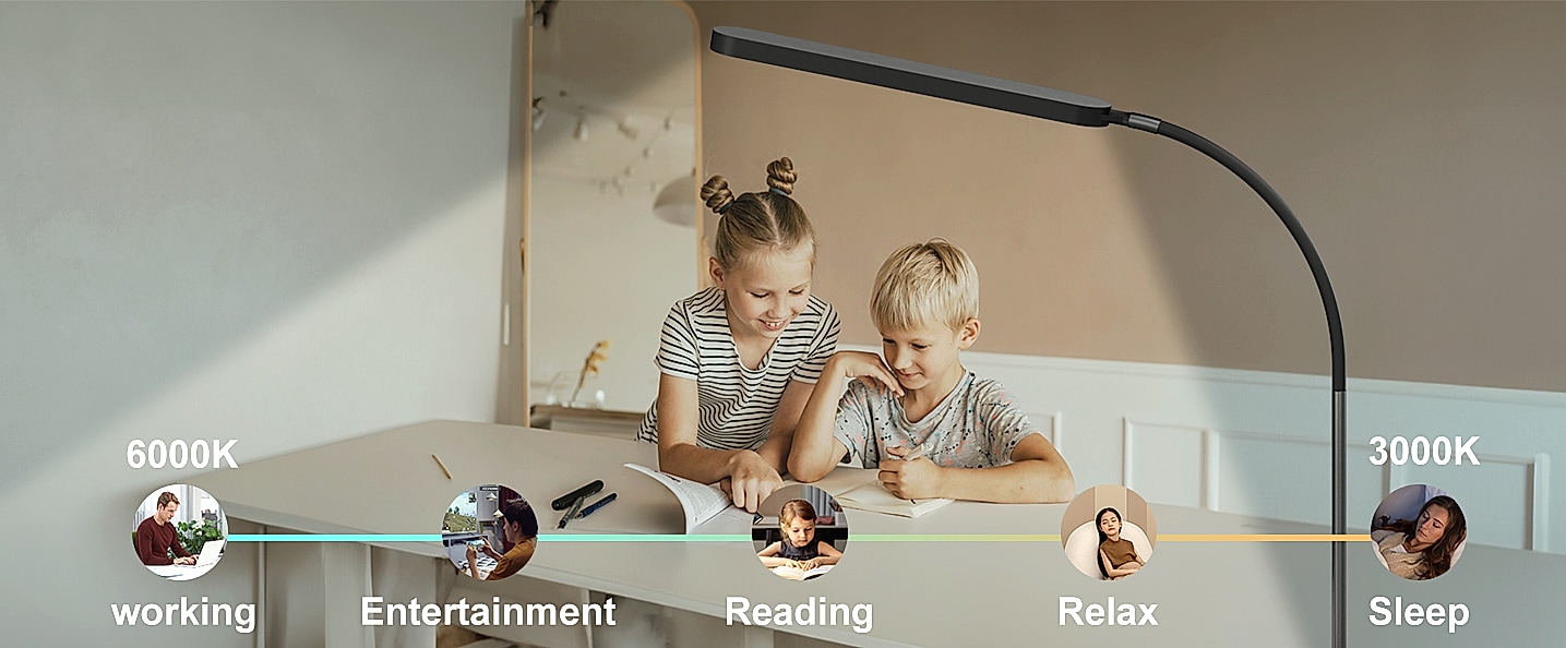 SKYLEO LED Desk Lamp with Memory Function and Adjustable Arm — scale reference