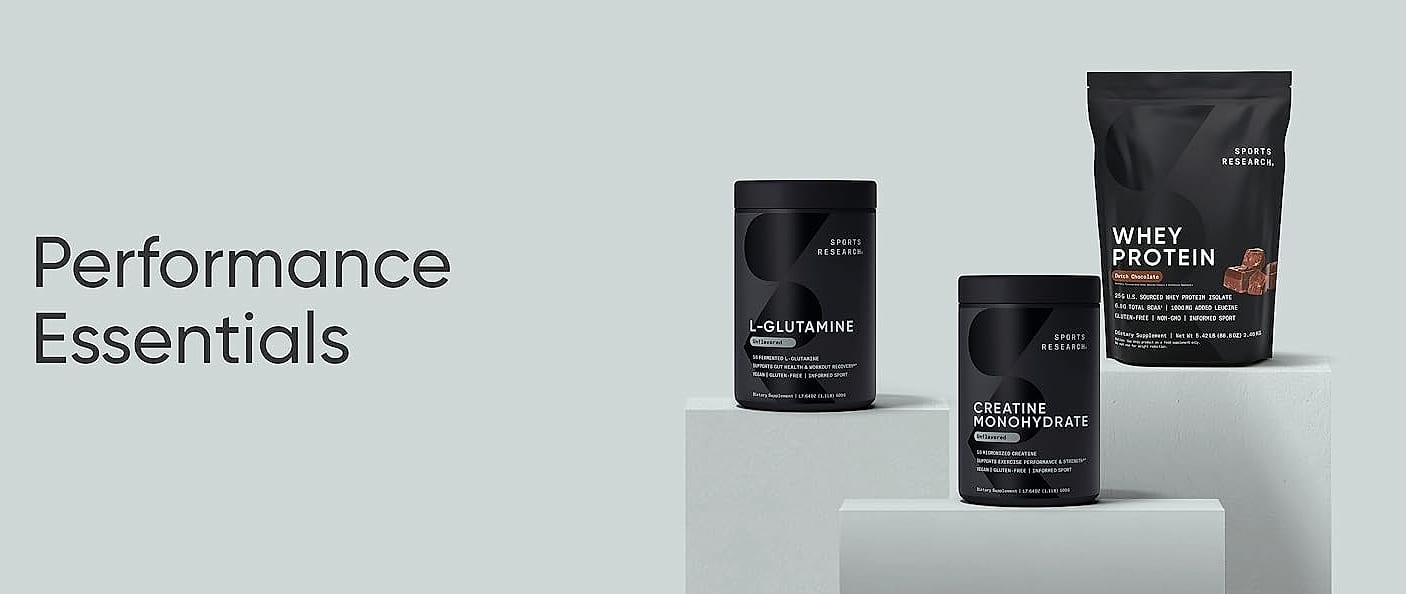 Sports Research Creatine Monohydrate 5g Powder for Strength — side view