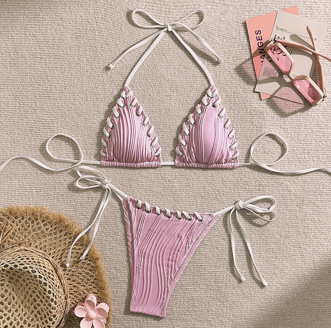 Biligoshe Women's Brazilian Bikini Set Swimwear — interior detail
